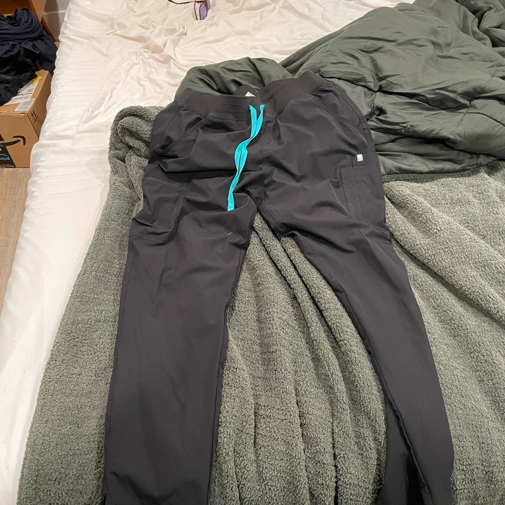 women's Black FREEx™ Lined Yola™ - Tall Skinny Scrub Pants 2.0 - L